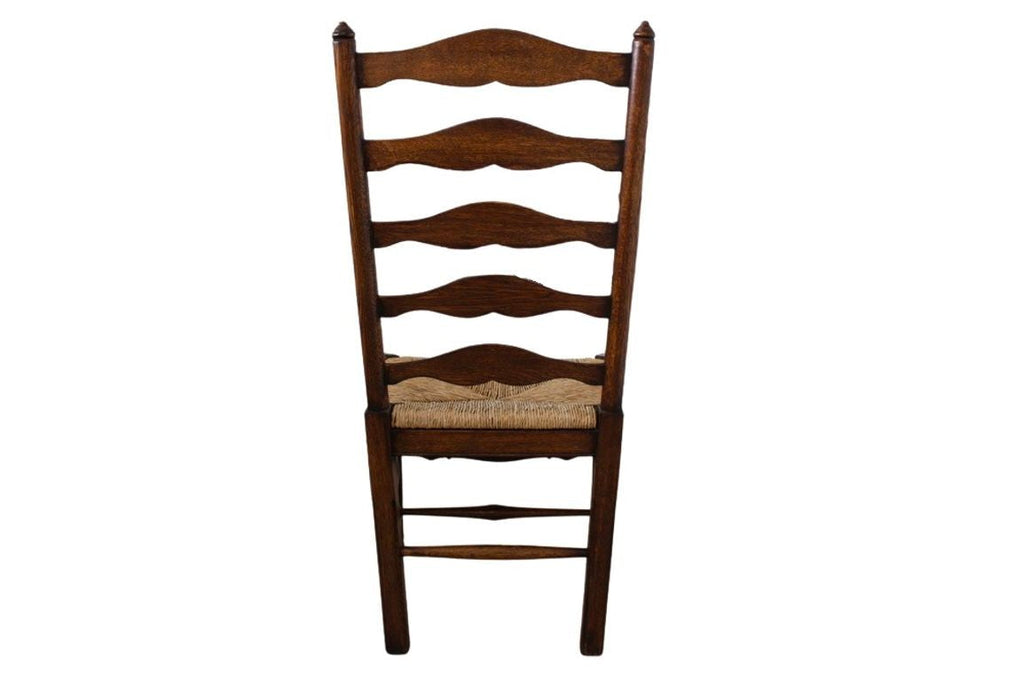 Vintage Ladderback Rush Seat Side Chairs Set of 6