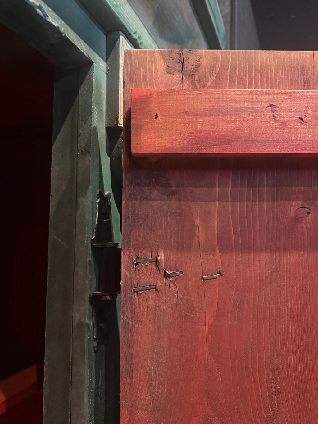 Custom-Made Italian Style Folk-Painted Farmhouse Armoire Cabinet, c. 1990s