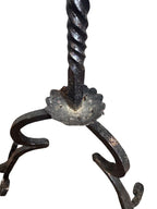 Antique Wrought Iron Floor Candelabras - Holds One Pillar Candle  - Set of 2