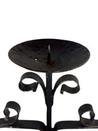 Antique Wrought Iron Floor Candelabras - Holds Five Candles - Set of 2