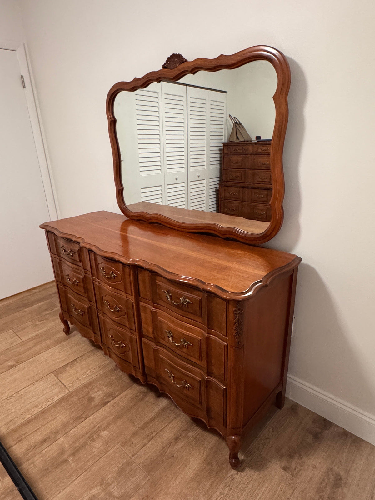 Broyhill French Provincial Dresser with Mirror, c. 1960s