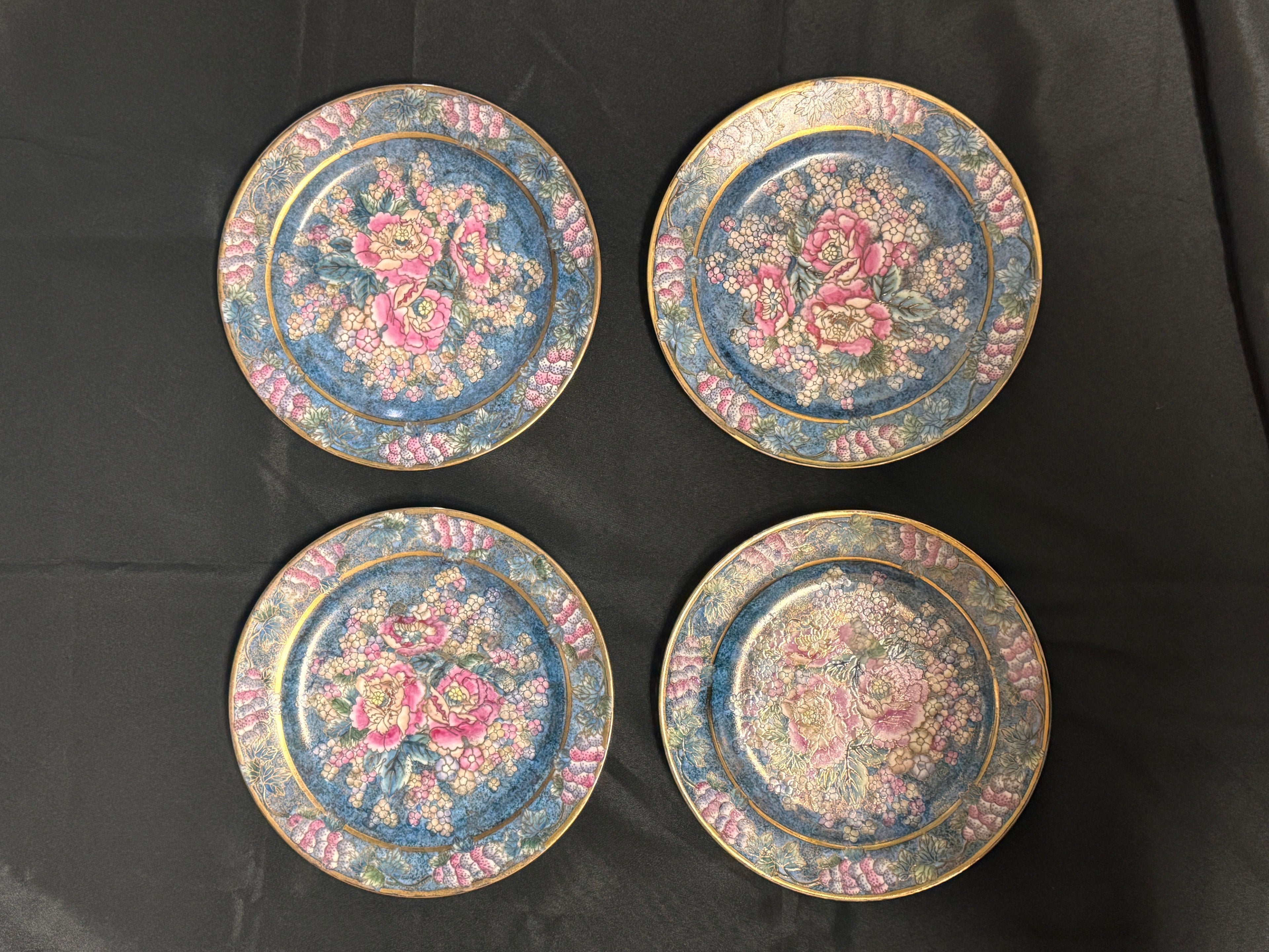 Vintage Chinese Cloisonné Decorative Wall Plate – Sold Individually, c. 1980s