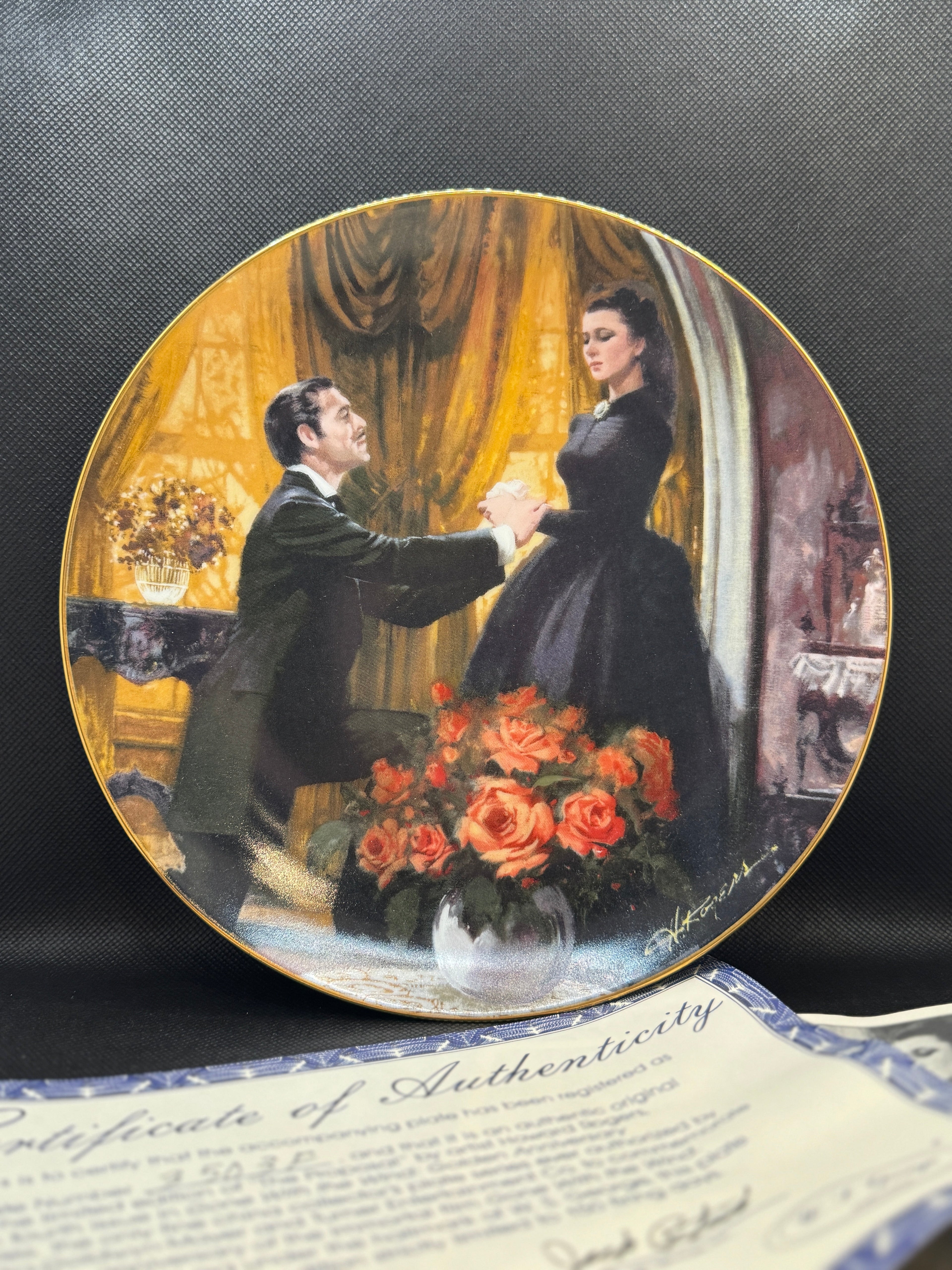Vintage Gone with the Wind Commemorative Plates with COA - Limited Edition Golden Anniversary Series - by WS George Fine China