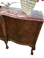 Traditional Italian Rosso Laguna Marble Top Buffet/Sideboard/Credenza, c. 1990s