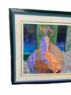 The Kiss by Patricia Bomberg - Original Watercolor on Paper 68x56 framed, 49.5x38 actual, Signed