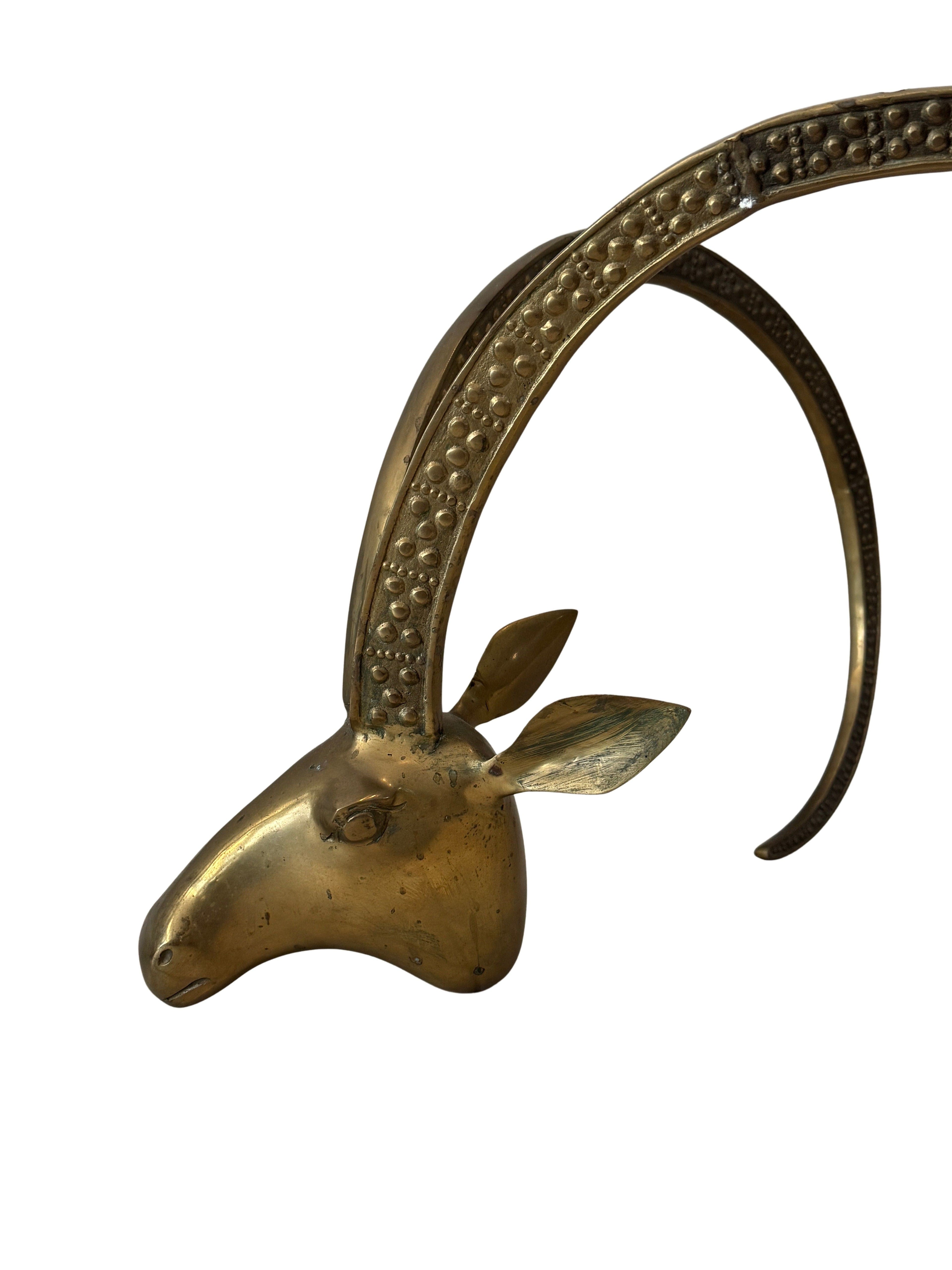 Vintage Brass Ibex or Rams Head Coffee Table Bases, c. 1960s