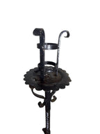 Antique Wrought Iron Floor Candelabras - Holds One Pillar Candle  - Set of 2