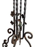 Antique Wrought Iron Plant Stands with Pot - Set of 2