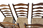 Vintage Ladderback Rush Seat Side Chairs Set of 6