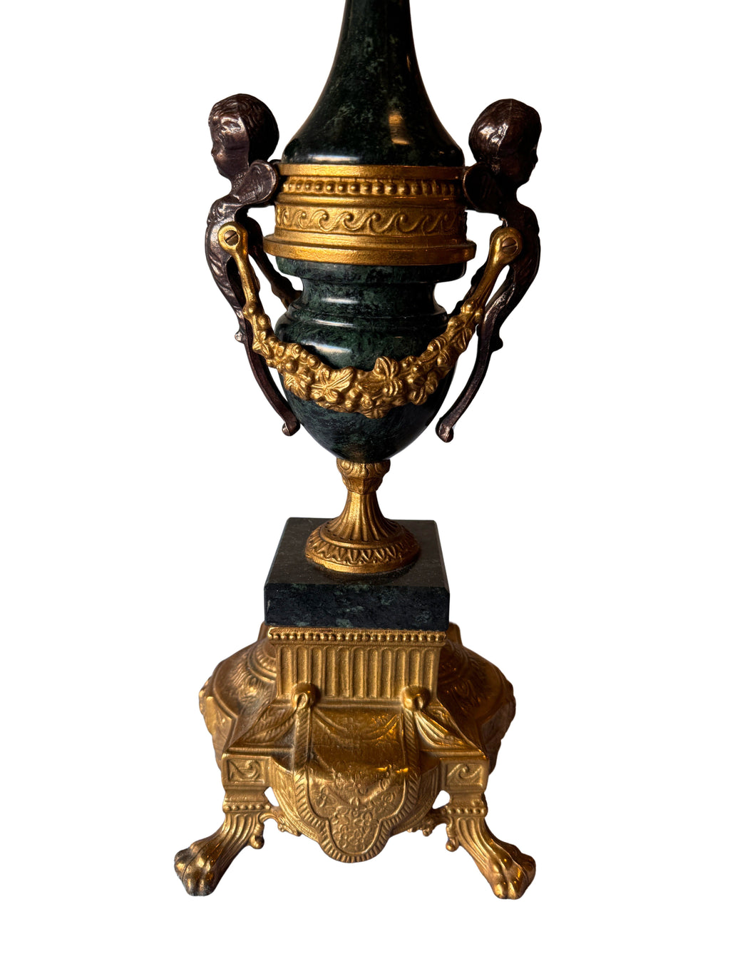 Antique Brevettato Six Candle Candelabra in the French Empire Style made of  Bronze and Marble, c. early 20th century - Sold as a Set