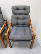 Vintage Danish Modern High-Back Lounge Chairs, Pair, c. 1970s