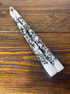 Hand-Embellished Decorative Taper Candles, Set of Two, Choice of Pattern