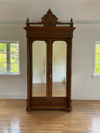 Vintage/Antique Tall Double Door Mirrored Armoire Wardrobe Cabinet