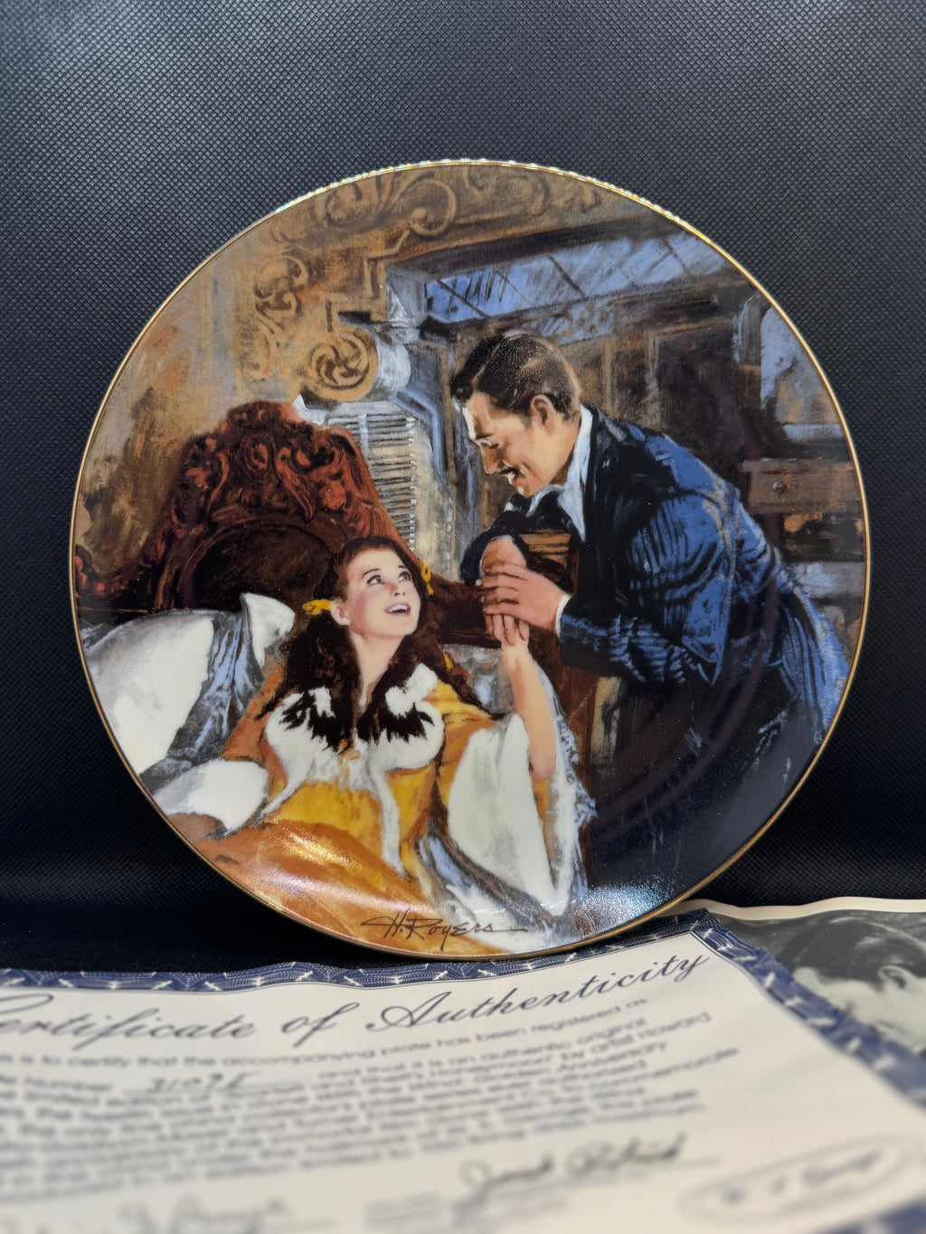 Vintage Gone with the Wind Commemorative Plates with COA - Limited Edition Golden Anniversary Series - by WS George Fine China