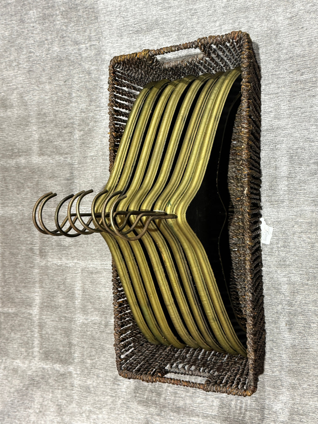 MCM Regency Black and Gold Wood Clothes Hangers - Monogrammed with U and V