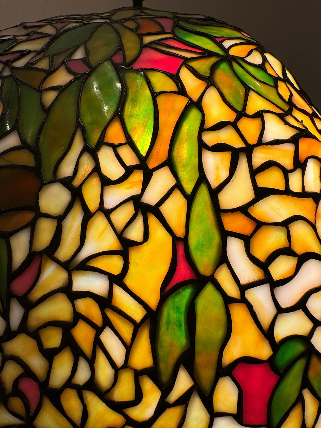 Vintage Tiffany Style Stained Glass Desk or Table Lamp