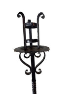 Antique Wrought Iron Floor Candelabras - Holds One Pillar Candle  - Set of 2