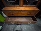 Antique English Georgian Mahogany Bureau Bookcase with Astragal Glass Doors, Late 18th Century