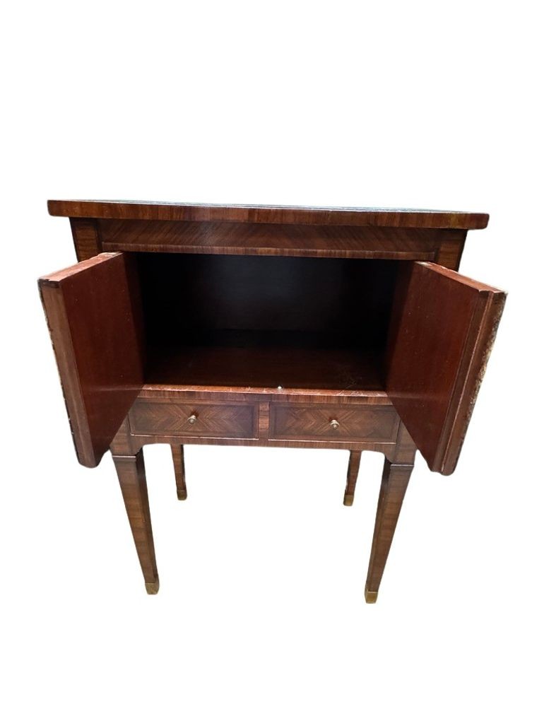 Antique French Louis XVI Style Marquetry Faux-Book Facade Cabinet with Pull-Out Sides, Late 19th Century