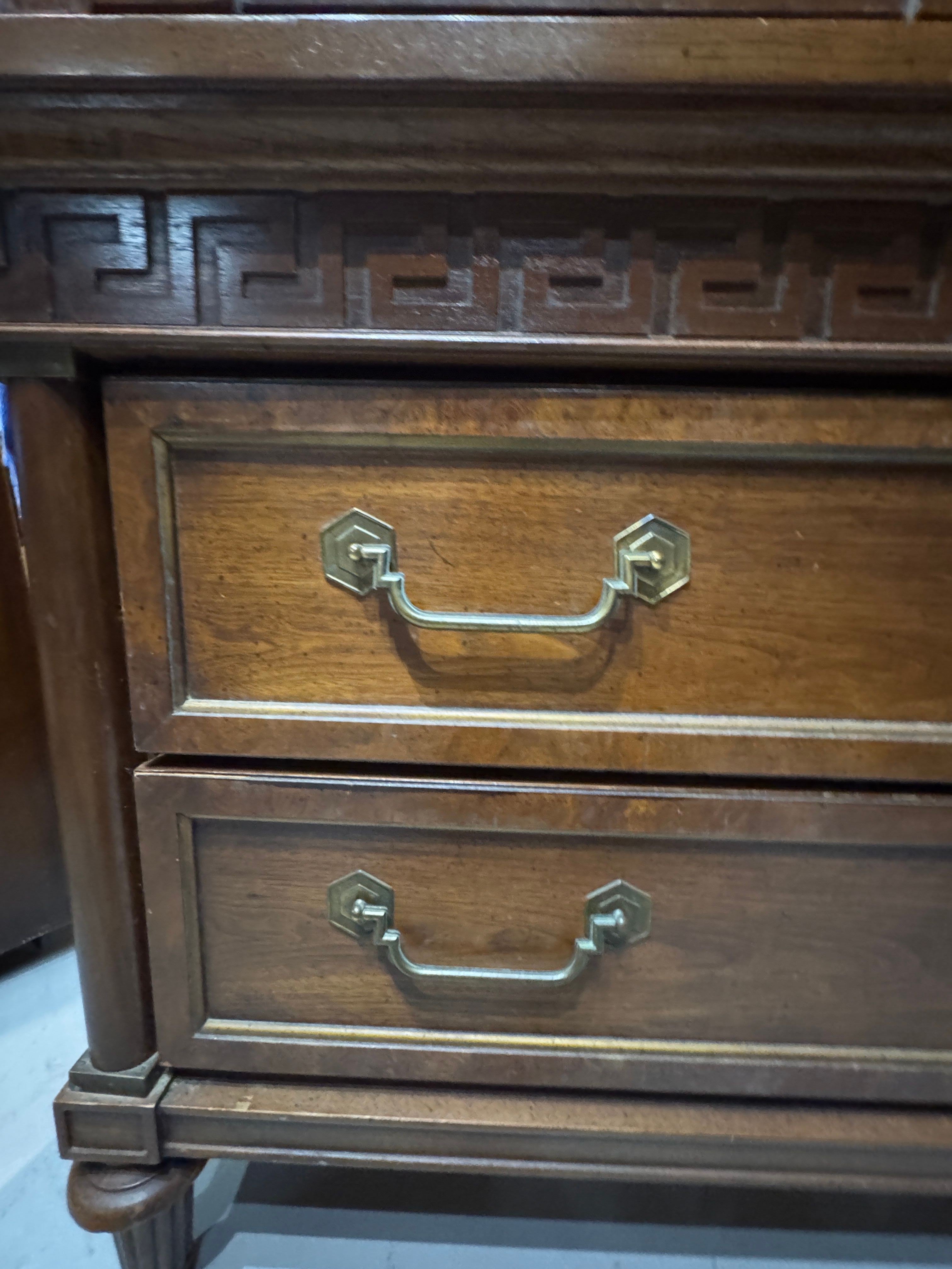 Vintage Thomasville Greek Key Armoire in the Hollywood Regency Style, c. 1970s