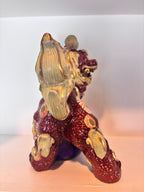 Vintage Japanese Kutani Ware Foo Dog Guardian Lion Figurines, Pair, Mid-20th Century