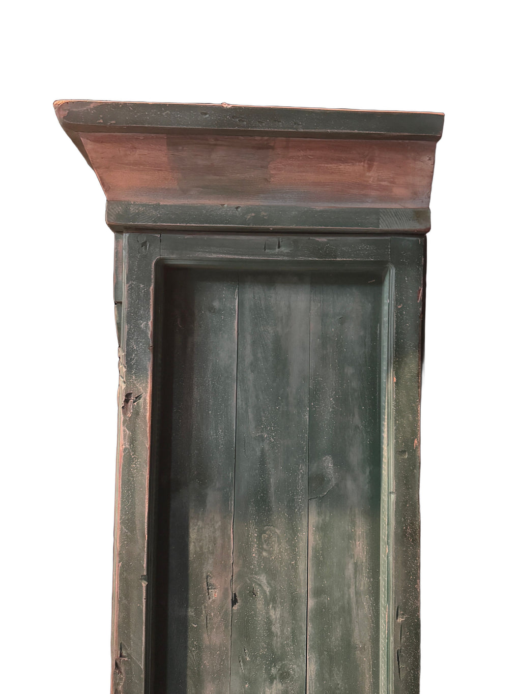 Custom-Made Italian Style Folk-Painted Farmhouse Armoire Cabinet, c. 1990s