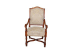 Vintage Provence Collection by Bussandri Louis XIV Style Fabric & Leather Dining Chairs, Set of 10, c. 2003