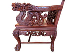 Antique Chinese Rosewood Dragon Armchair – Peranakan Style Carved Chair with Marble Insert, c. late 19th or early 20th century