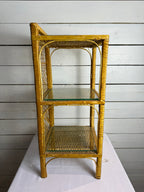 Vintage Rattan Wicker Three Tiered Shelf