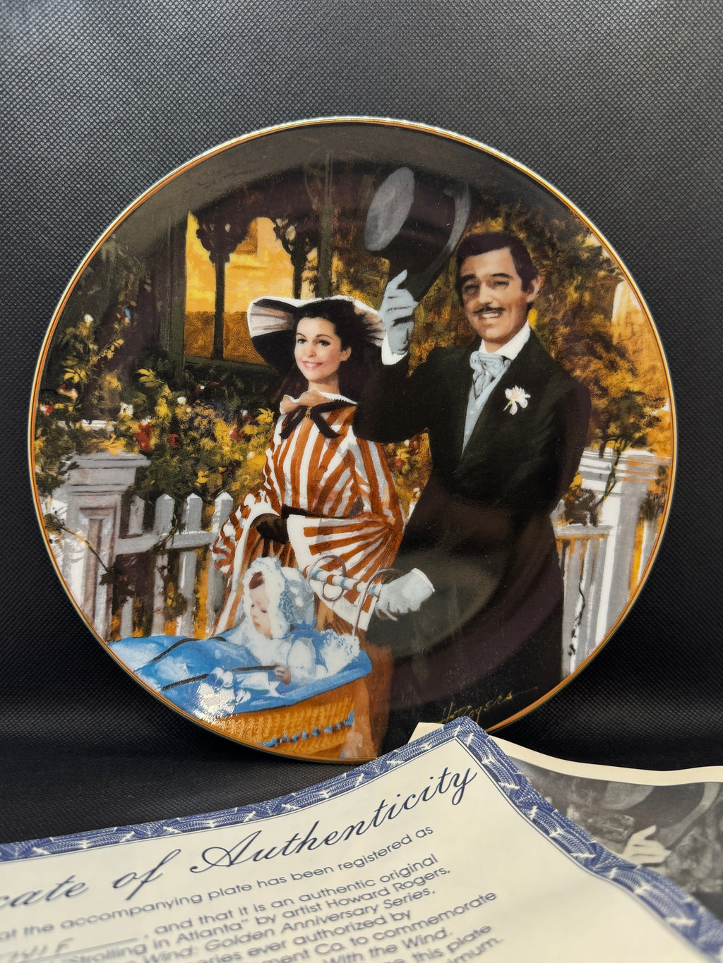 Vintage Gone with the Wind Commemorative Plates with COA - Limited Edition Golden Anniversary Series - by WS George Fine China