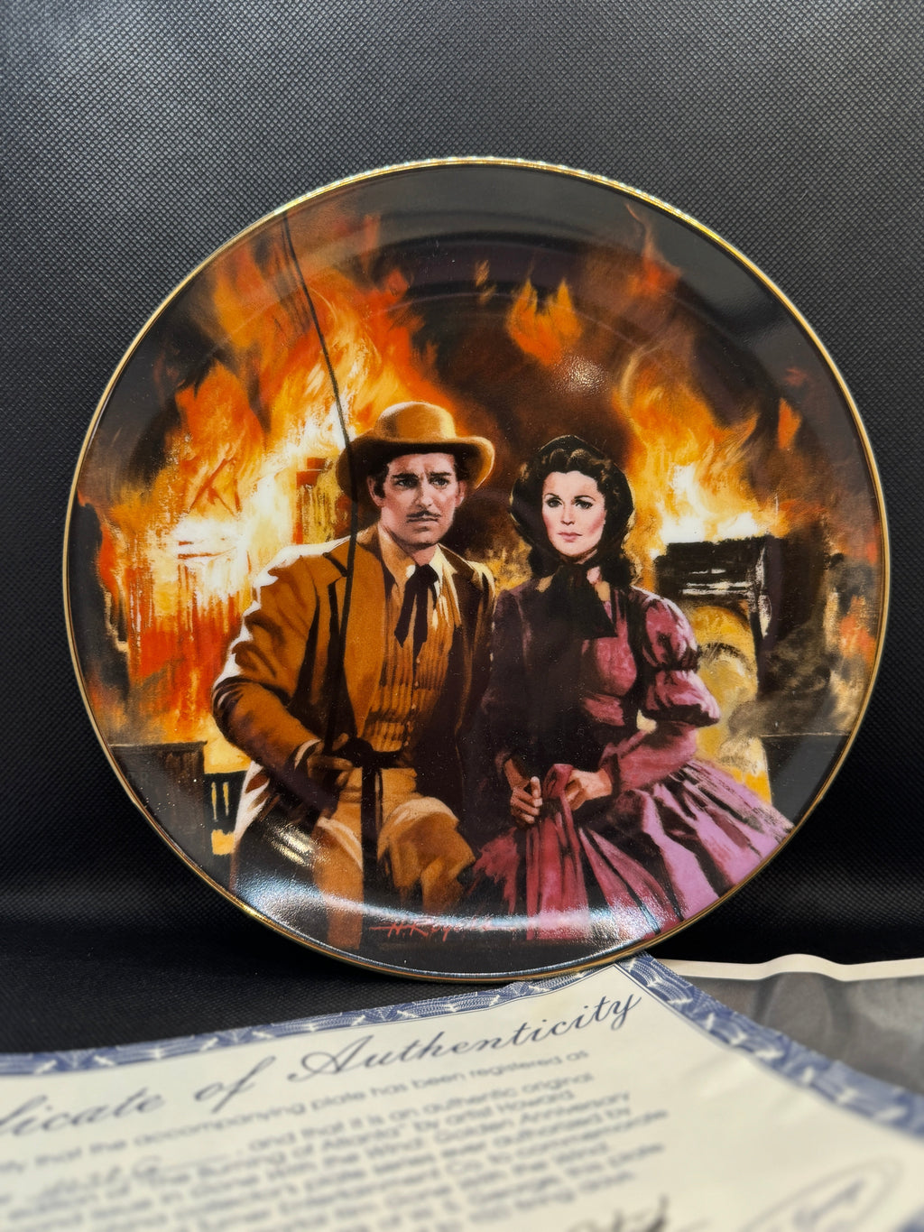 Vintage Gone with the Wind Commemorative Plates with COA - Limited Edition Golden Anniversary Series - by WS George Fine China