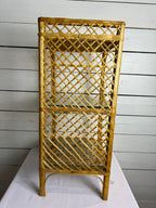 Vintage Rattan Wicker Three Tiered Shelf