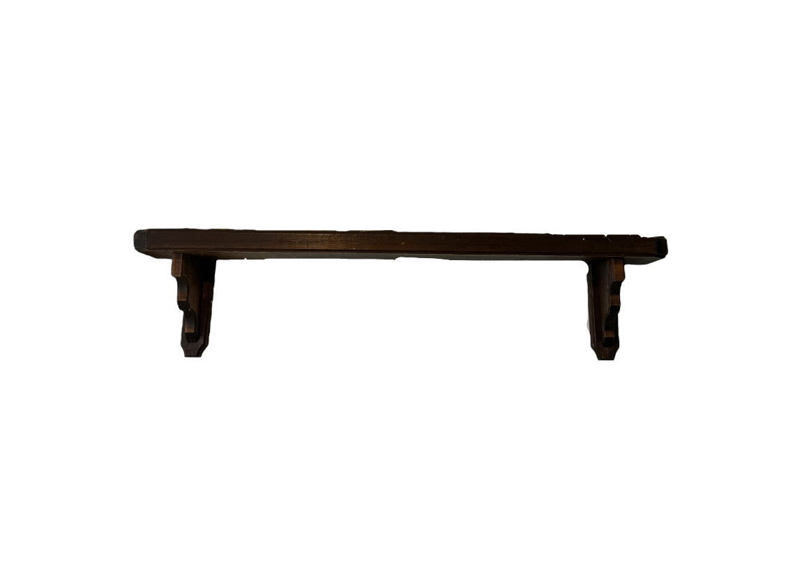 Vintage Rustic Shelf or Fireplace Mantle with Decorative Corbels