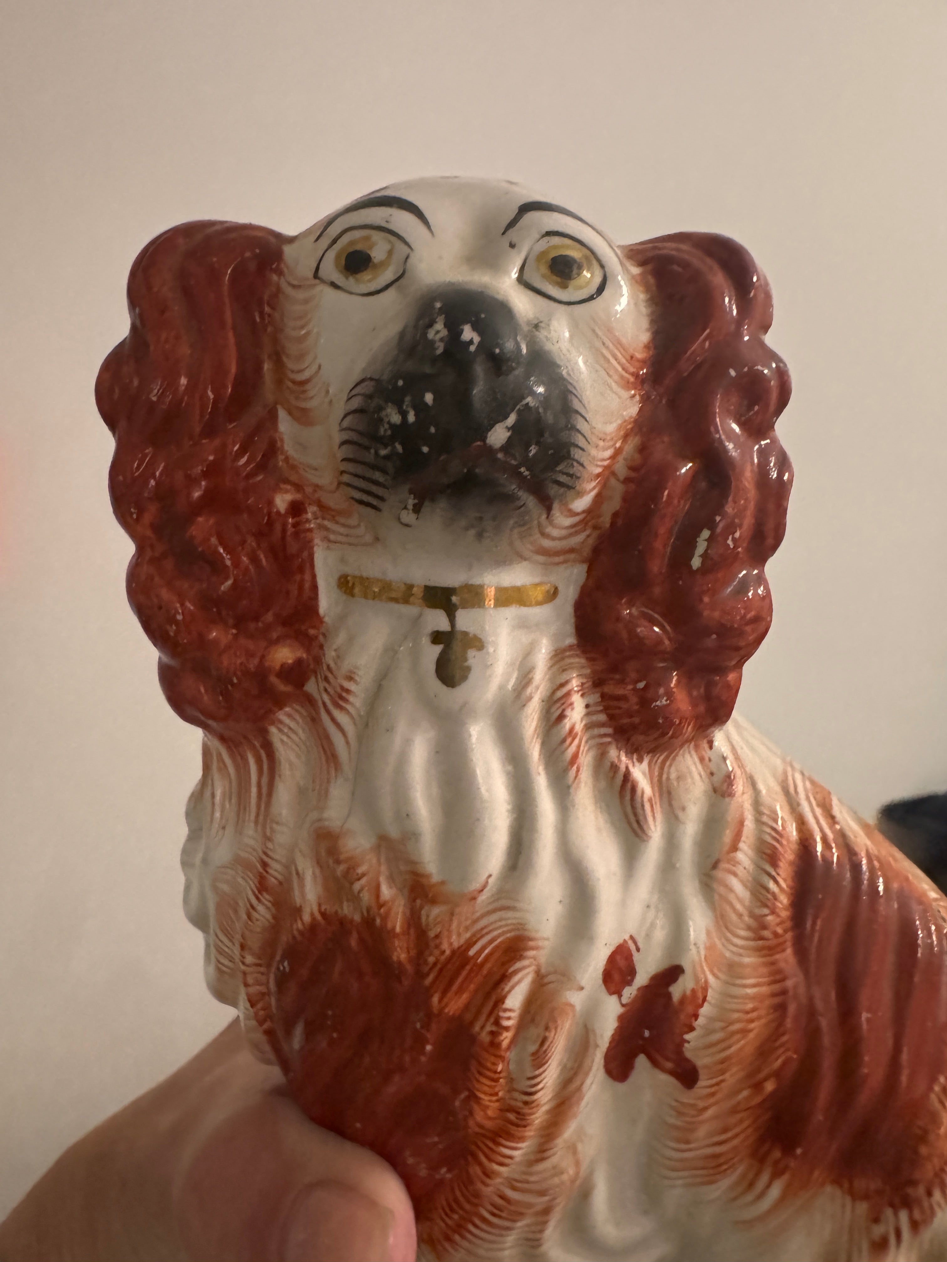 Antique Victorian Pair of Staffordshire Dogs, c. 1860s