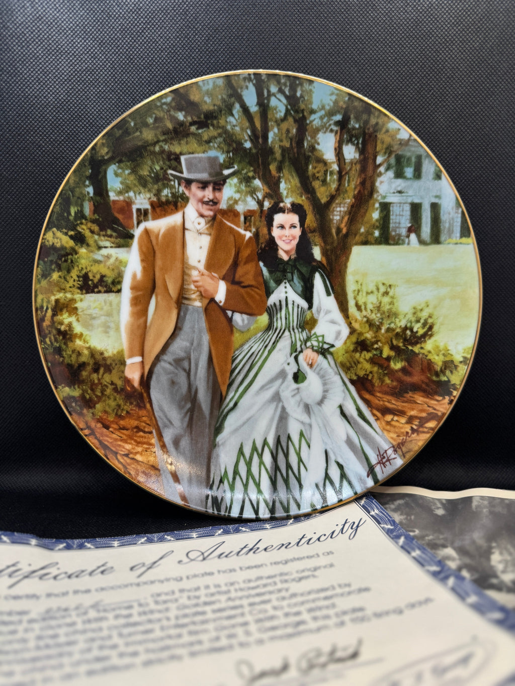 Vintage Gone with the Wind Commemorative Plates with COA - Limited Edition Golden Anniversary Series - by WS George Fine China
