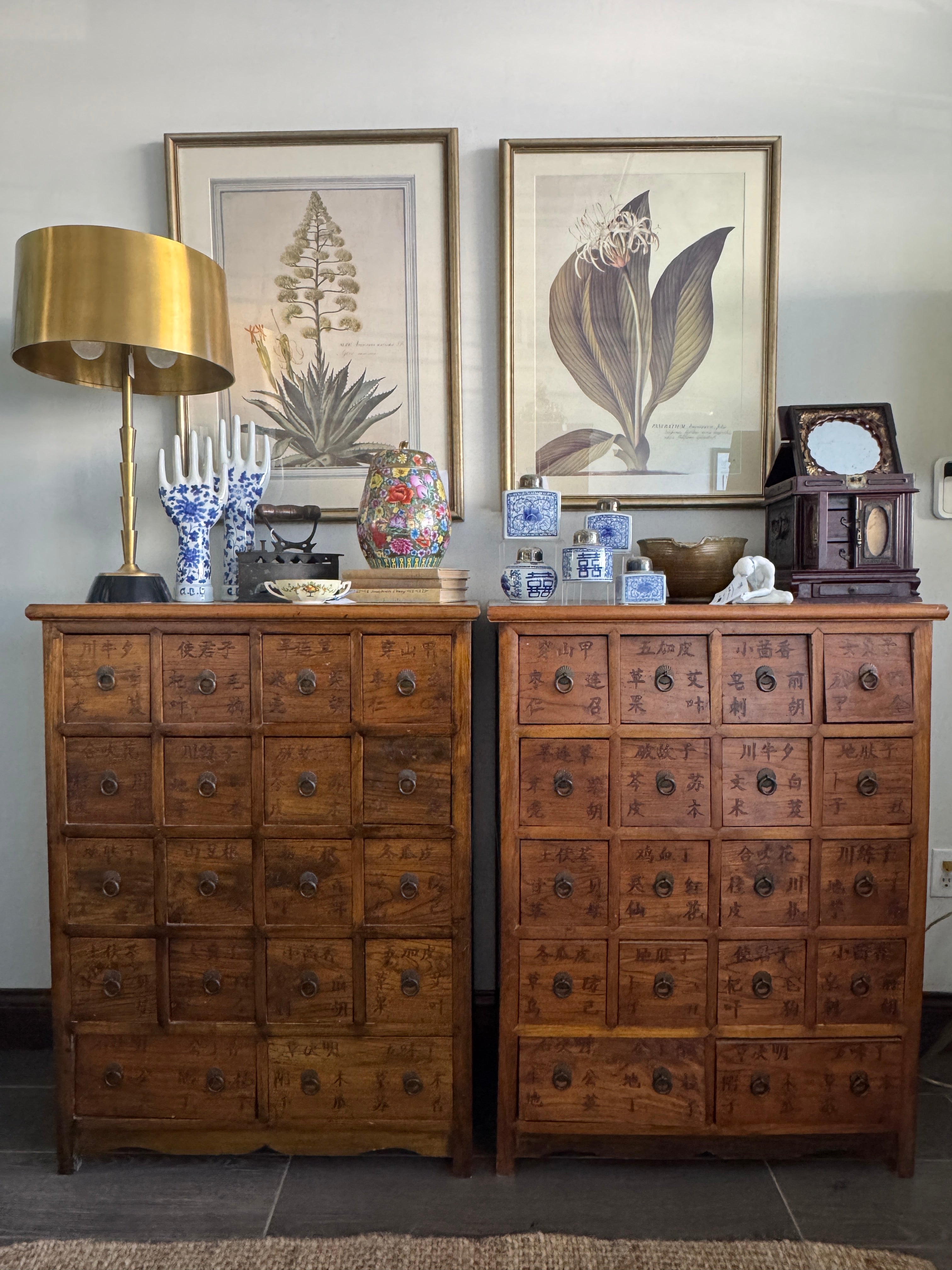 Antique 19th Century Chinese Herbal Apothecary/Medicine Cabinet