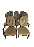 Thomasville Lumine Collection Dining Table with Double Pedestal, 8 Upholstered Chairs and Three Leaf Extension