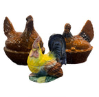 Vintage Ceramic Hens on Nest, c. 1960s