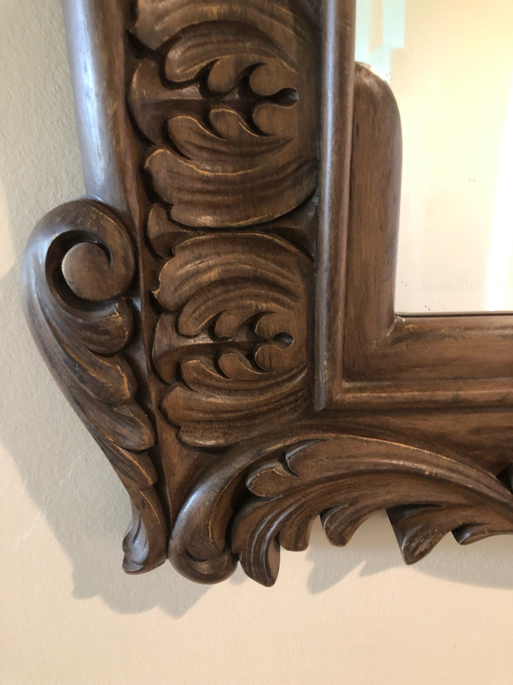Vintage Carved Mahogany Mirror - Mid to late 20th Century