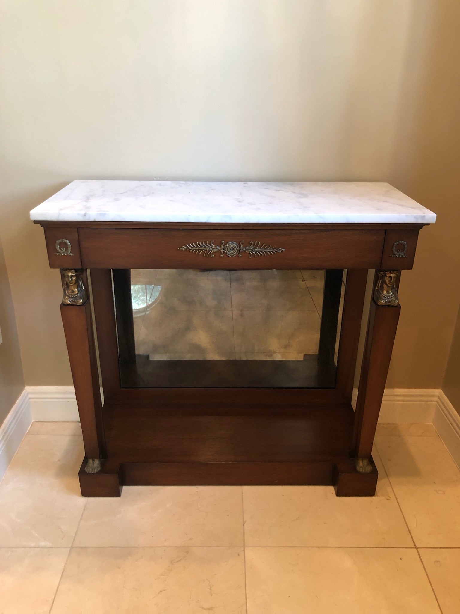 French Empire Style Marble Top Console Table