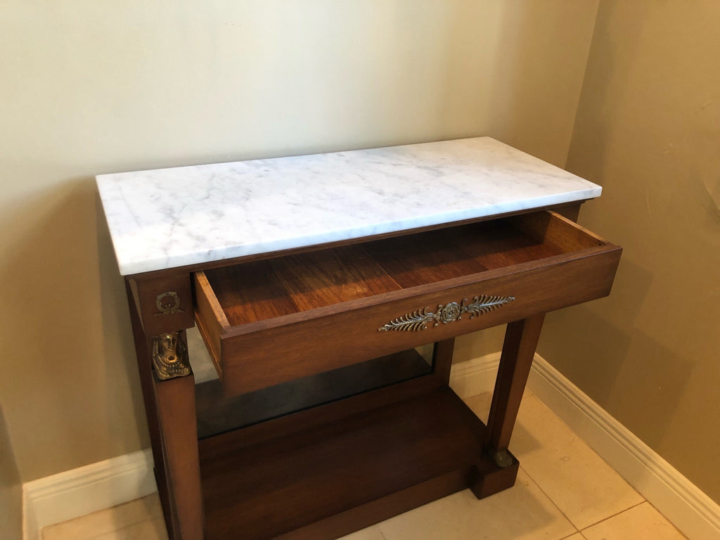 French Empire Style Marble Top Console Table