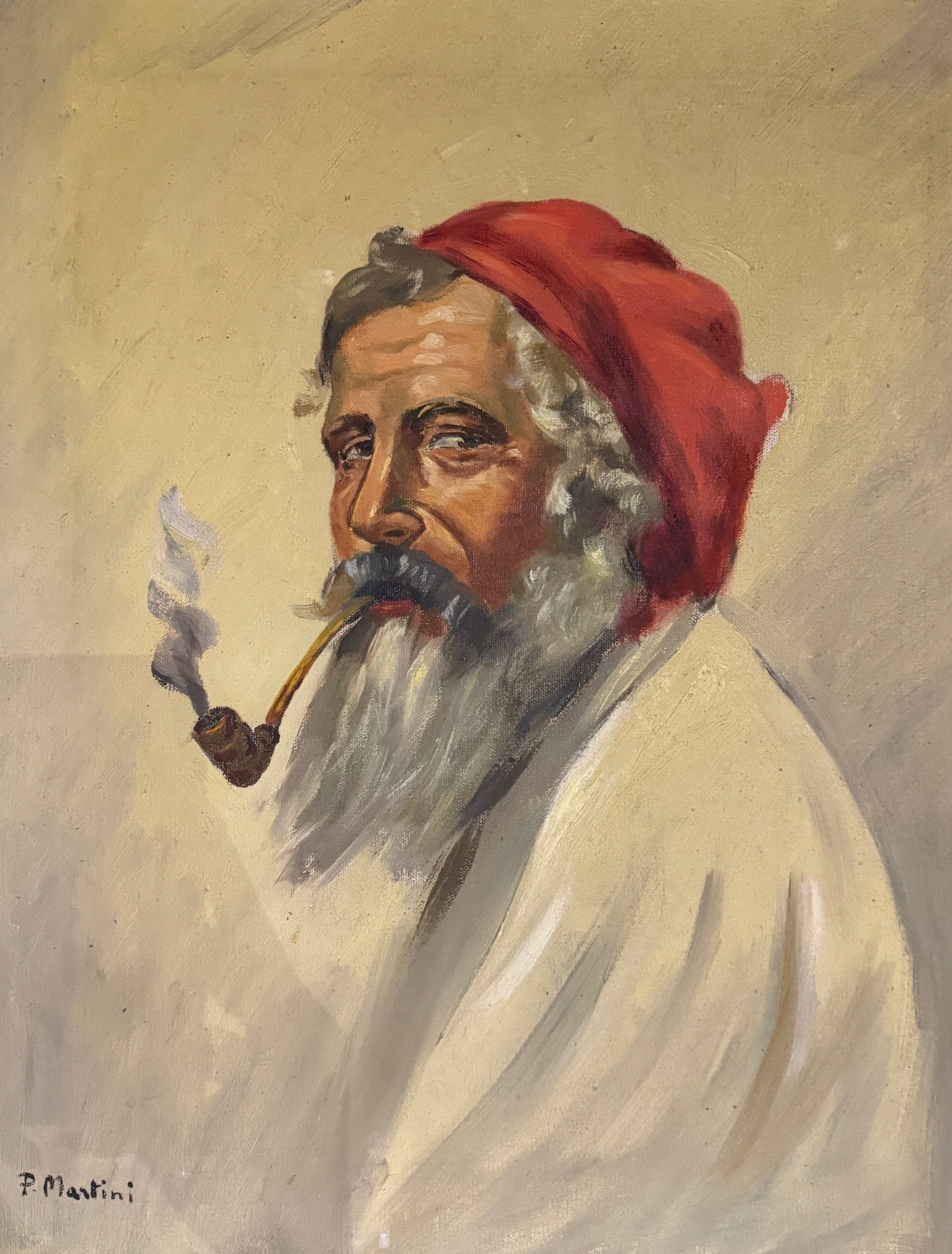 The Contented Man and Old Woman of Capri by P. Martini - Sold as a Set