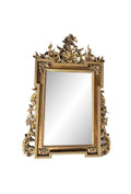 Mid 20th Century Italian Baroque Style Large Gold Carved Giltwood Mirror - Hangs Vertically