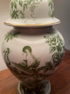 Green & Gold Ginger Jar Ceramic Lamp - Set of Two