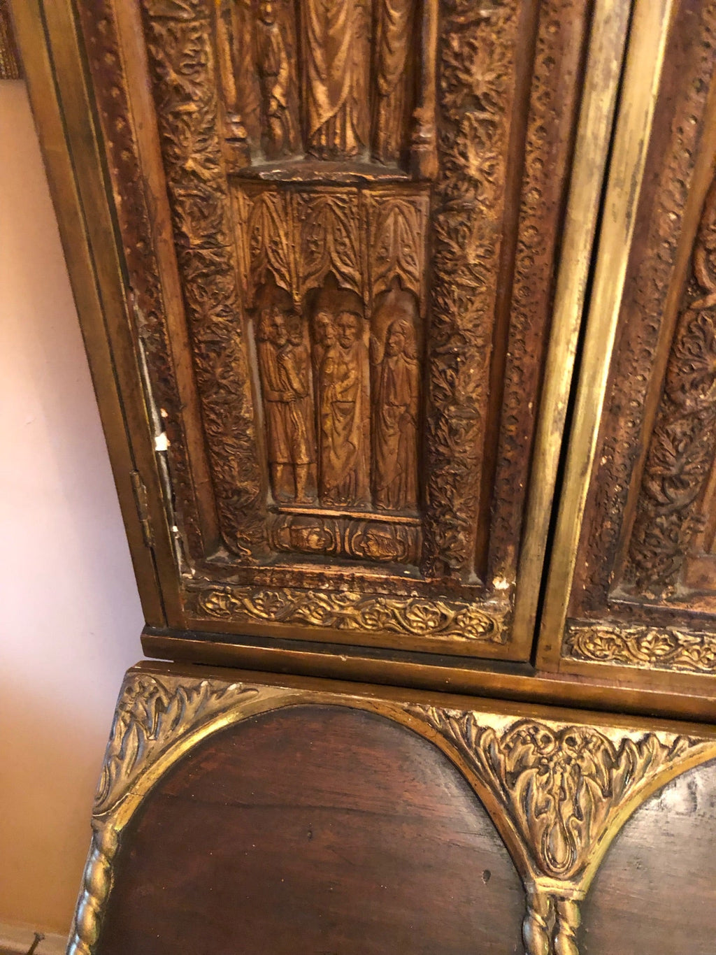 Bargueno Toledano - Carved Antique Secretaire Desk