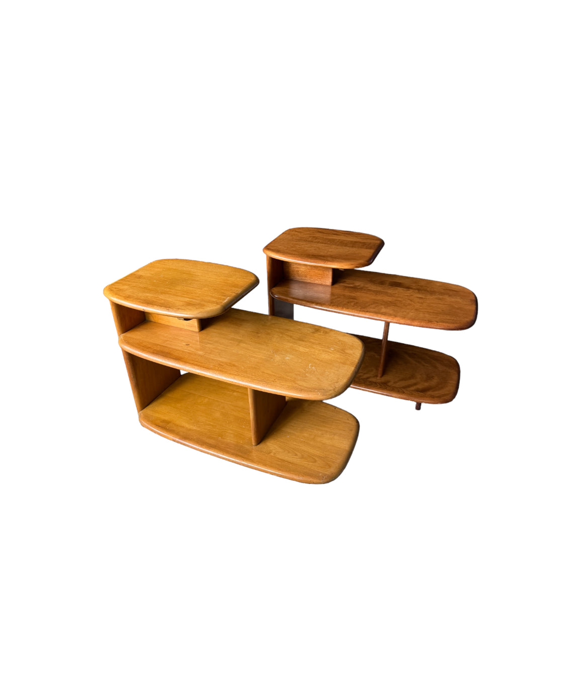 Vintage 1940s Heywood-Wakefield Three-Tier Surfboard End Tables, Model C3753