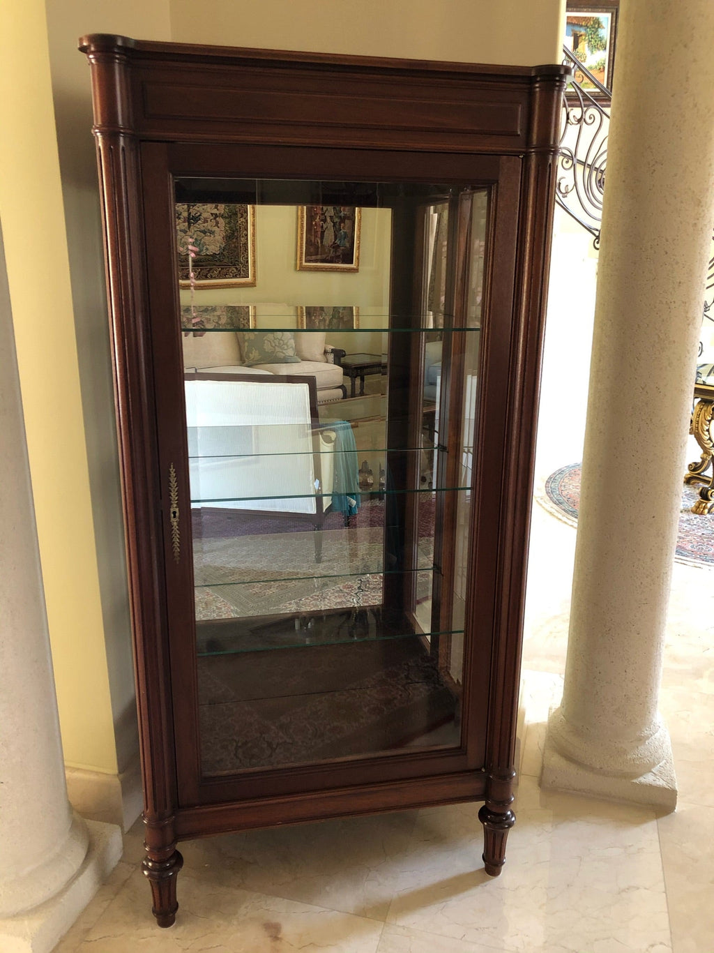 Portuguese Mahogany Vitrine Display Cabinet