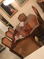 Traditional Lacquered Italian Dining Table Set