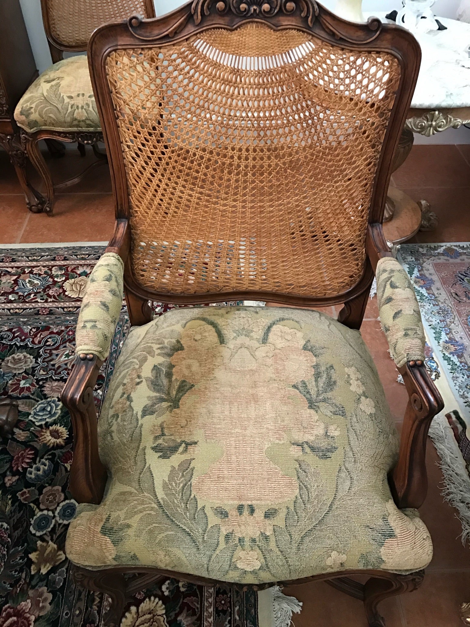 Traditional Lacquered Italian Dining Table Set