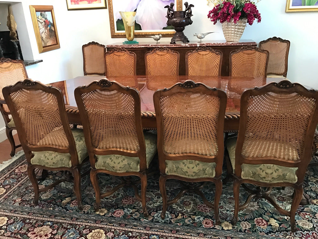 Traditional Lacquered Italian Dining Table Set